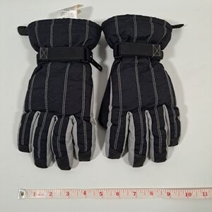 Columbia Gloves Youth Large Black Gray Snow Outdoors Warm Insulated Waterproof